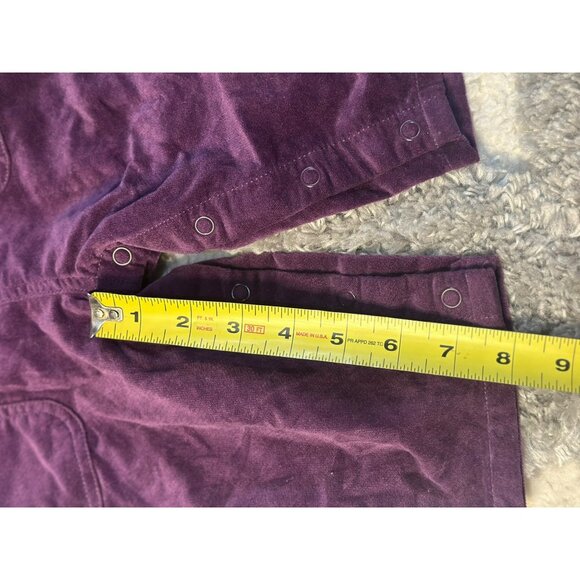 VTG Carter's 9M Purple Corduroy Overalls | Embroidered Floral Baby Jumpsuit - Picture 4 of 8